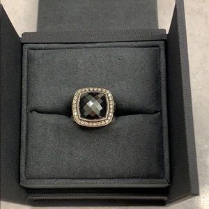 David Yurman hematite with diamonds ring